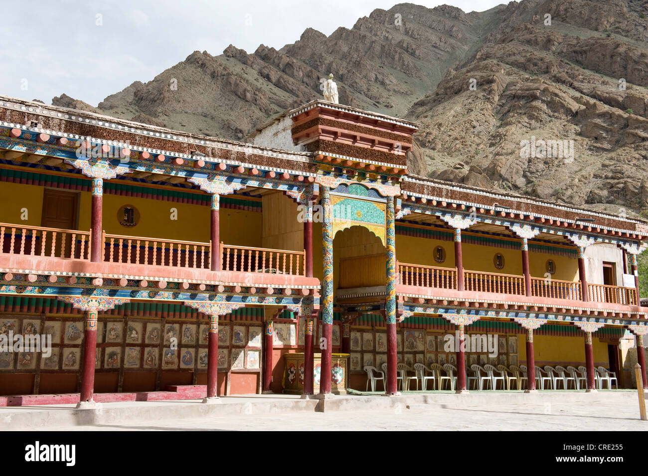 Tibetisch-buddhistischen Kloster Hemis Kloster, Galerie Gebäude, Drukpa Sekte, Himalaya, Ladakh, Jammu und Kaschmir, Indien Stockfoto