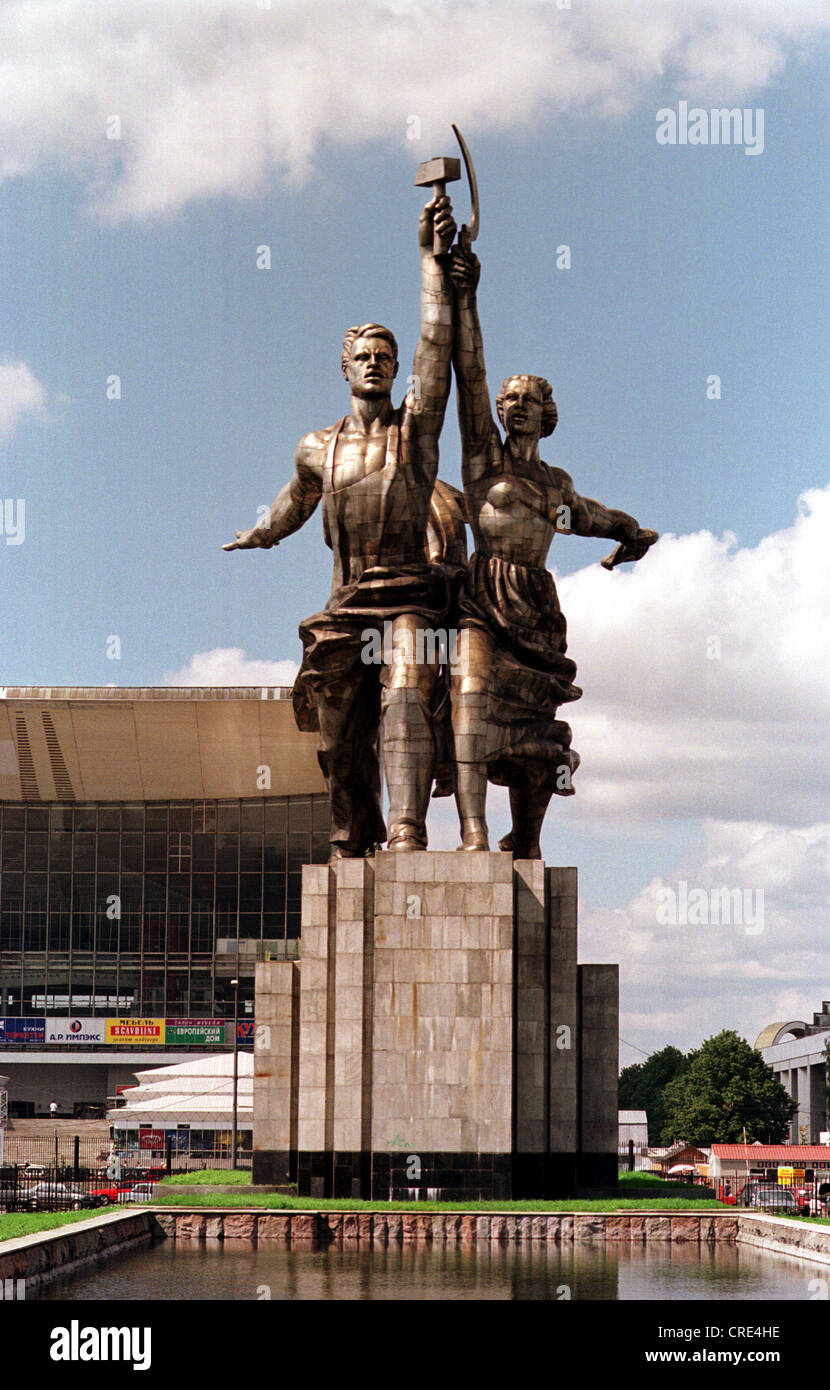 Moskau, Denkmal Arbeiter und Kolchos Frau Vera Muchina Stockfoto