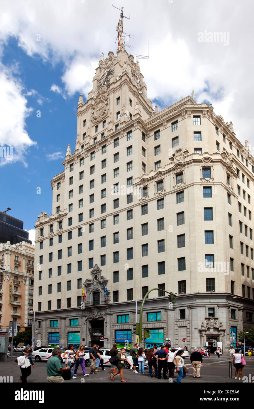 Hauptsitz der spanischen Telekommunikations-Unternehmen Telefonica, Madrid, Spanien, Europa Stockfoto
