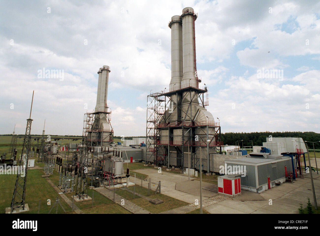 Das Gasturbinenkraftwerk Ahrensfelde VEAG in Berlin, Deutschland Stockfoto