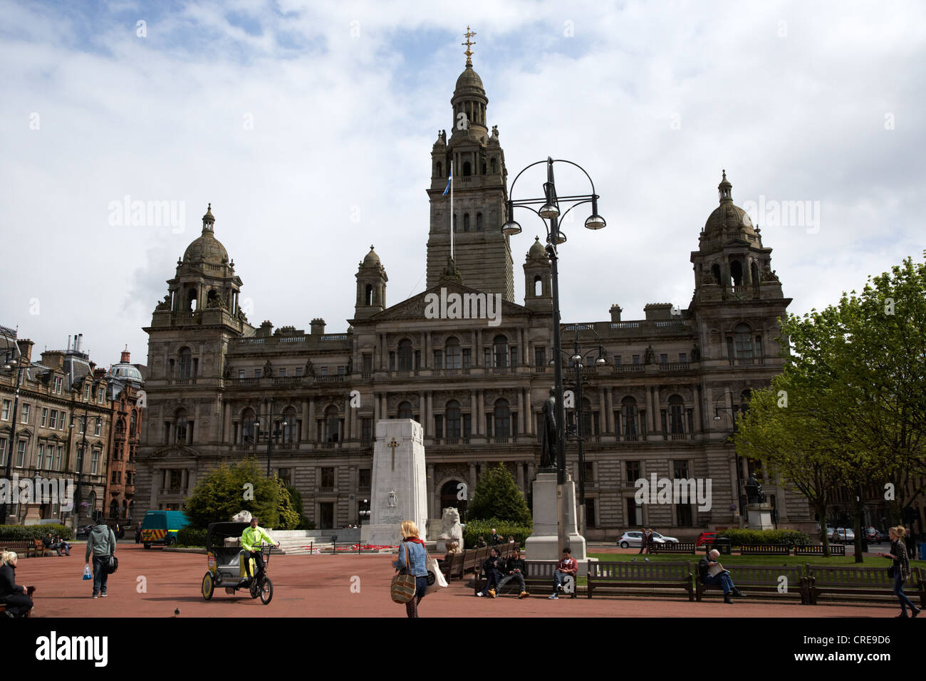George Square und Glasgow Stadtrat Kammern Gebäude Schottland, Vereinigtes Königreich Stockfoto