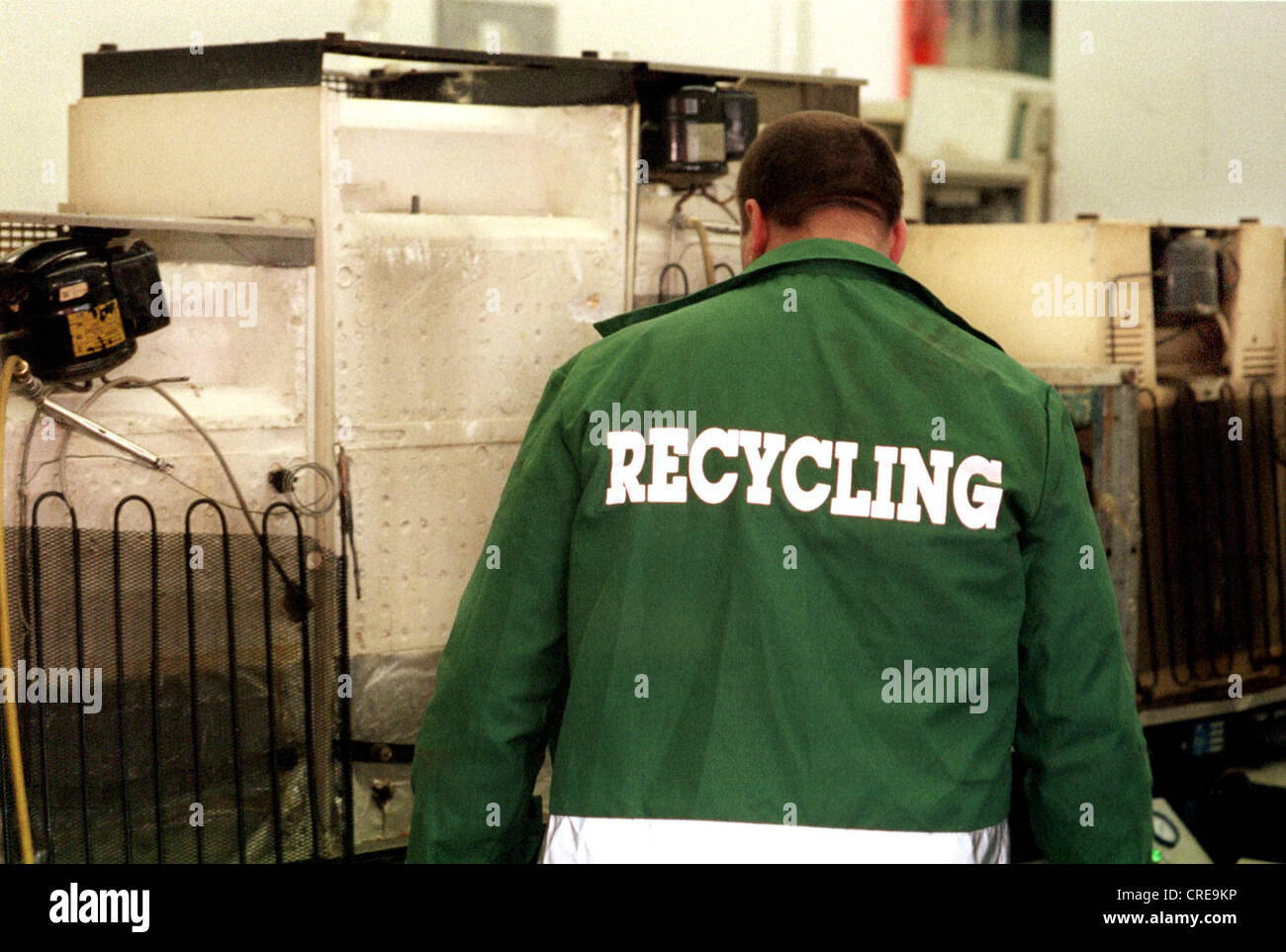 Kuehlgeraete recycling, Berlin, Deutschland Stockfoto