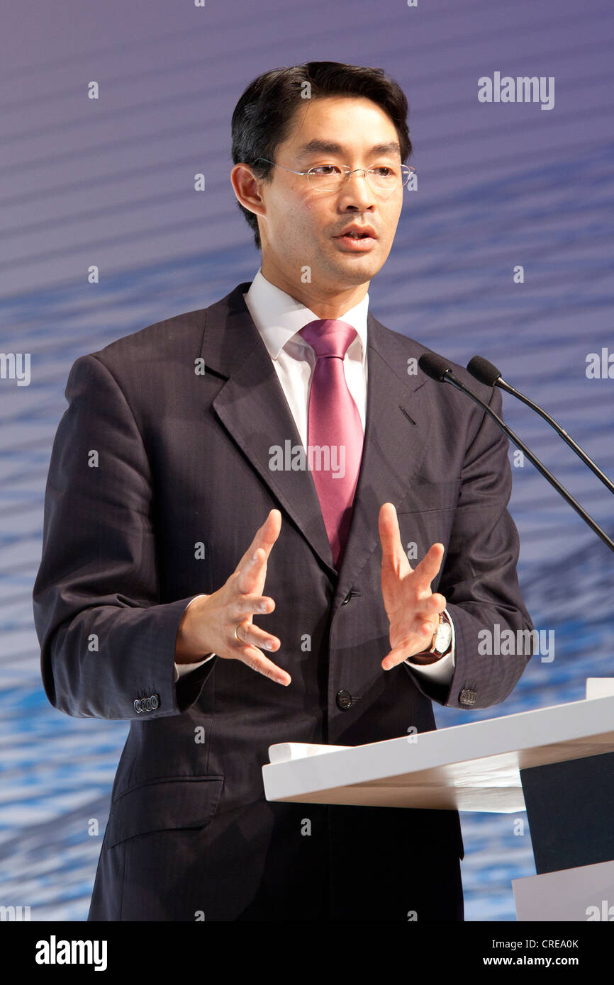 Philipp Roesler, Bundesminister für Wirtschaft und Technologie, FDP, BDI-Tag der deutschen Industrie, 27. September 2011, Berlin Stockfoto