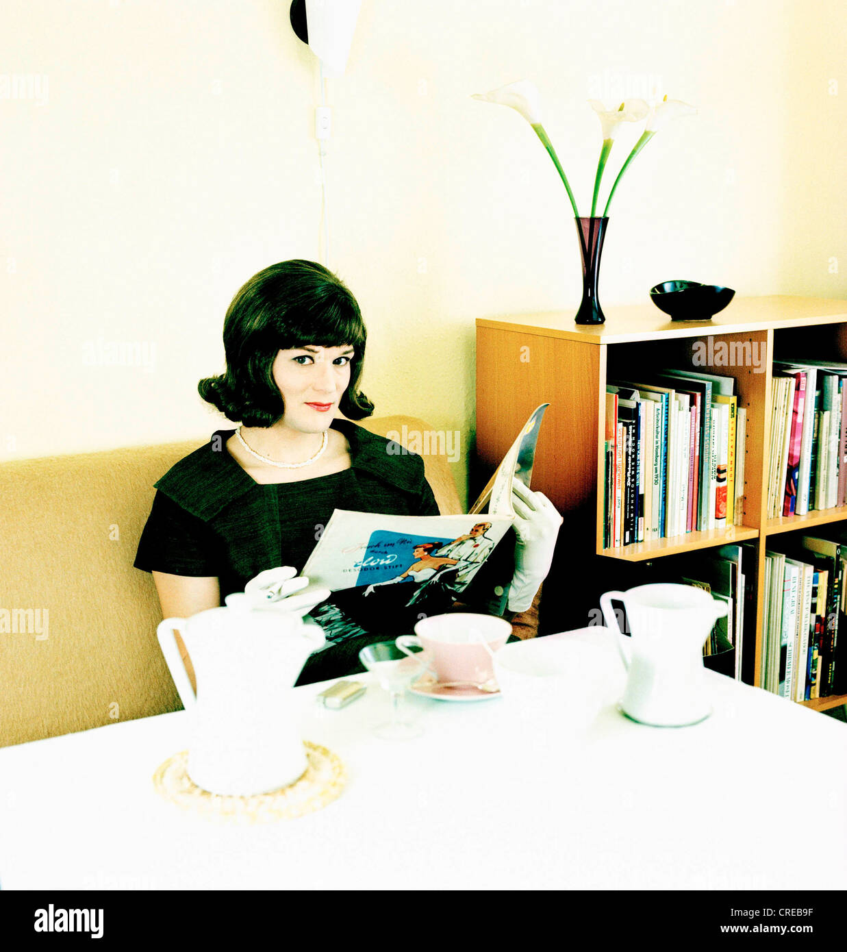 Portrait im Stil der 60er Jahre, Berlin, Deutschland Stockfoto