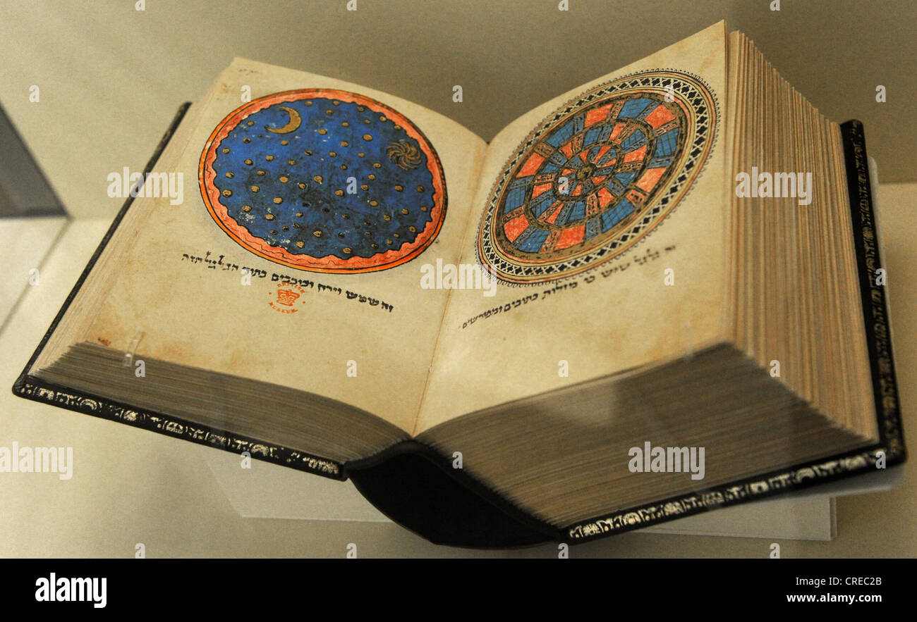 Eine beleuchtete hebräisches Manuskript (c. 1278). British Library, London. Jüdisches Museum Berlin. Deutschland. Stockfoto