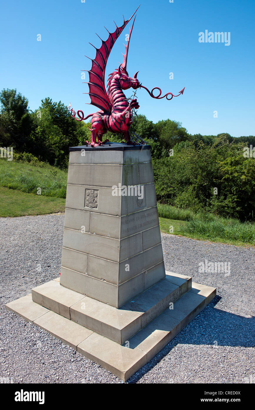 38. (Walisisch) Division Memorial bei Mametz Holz, Somme, Frankreich Stockfoto