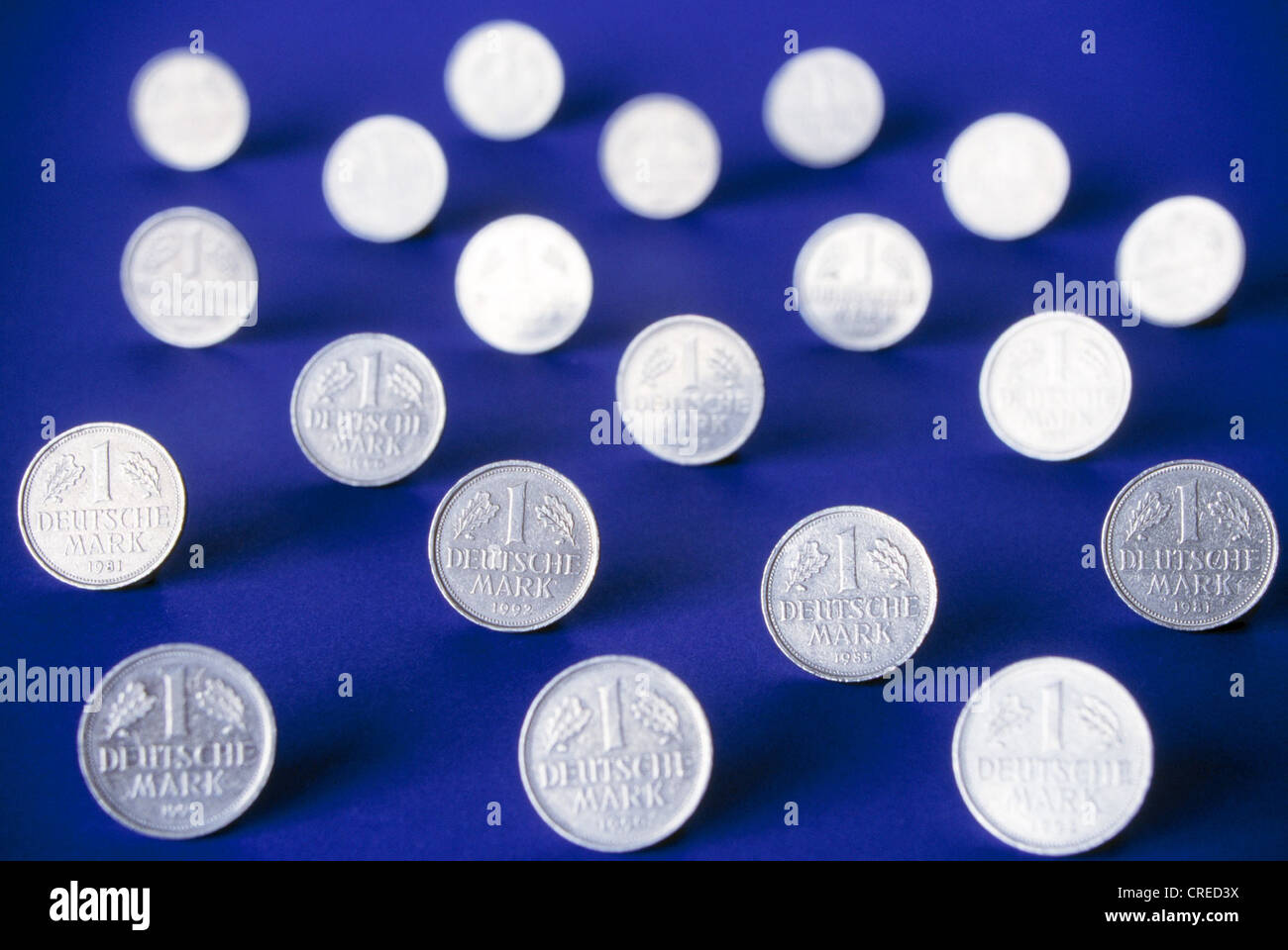 DM-Stücke, die Deutsche Mark Stockfoto