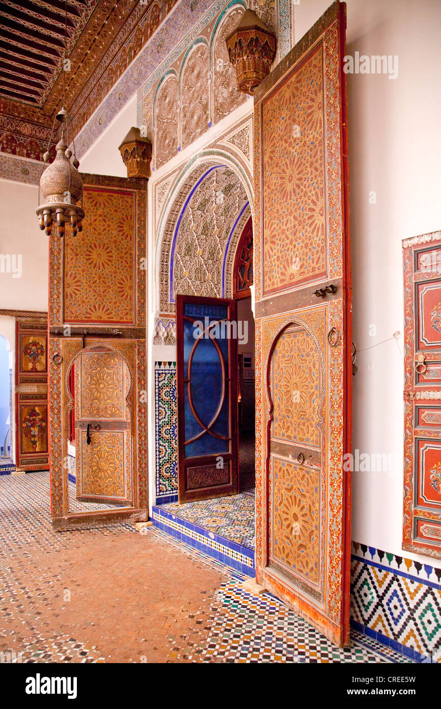 Ben Youssef Madrasa, eine islamische Hochschule, Medina, Altstadt, UNESCO-Weltkulturerbe, Marrakesch, Marokko, Afrika Stockfoto
