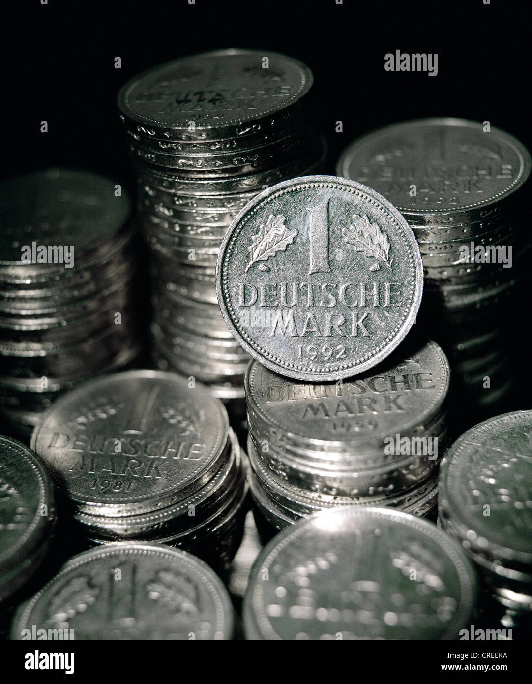 DM-Stücke, die Deutsche Mark Stockfoto