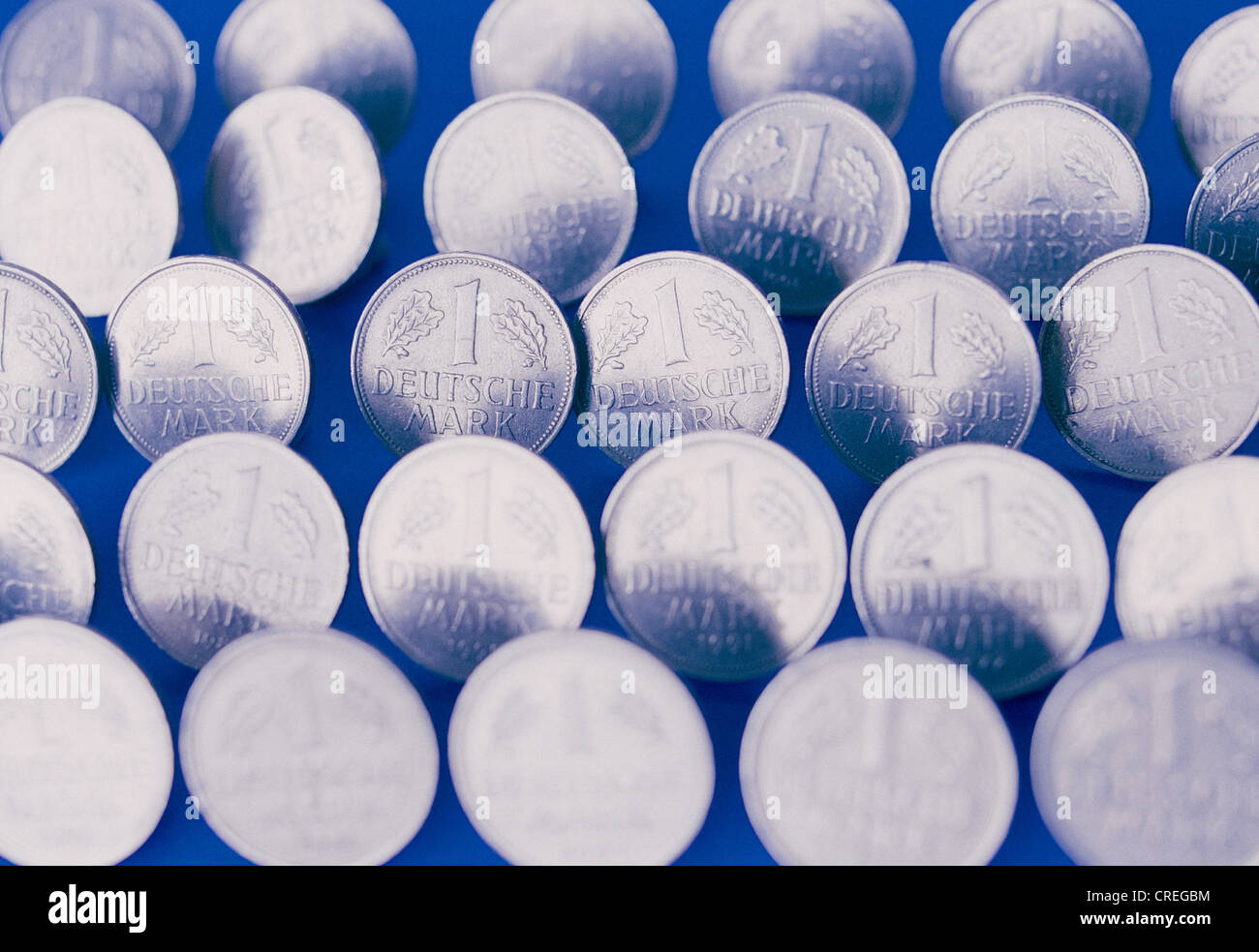 DM-Stücke, die Deutsche Mark Stockfoto