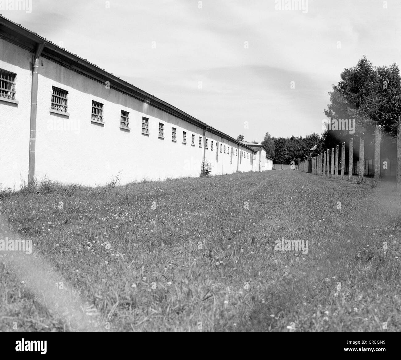 Gefaengnistrakt, Gedenkstätte Dachau, Deutschland Stockfoto