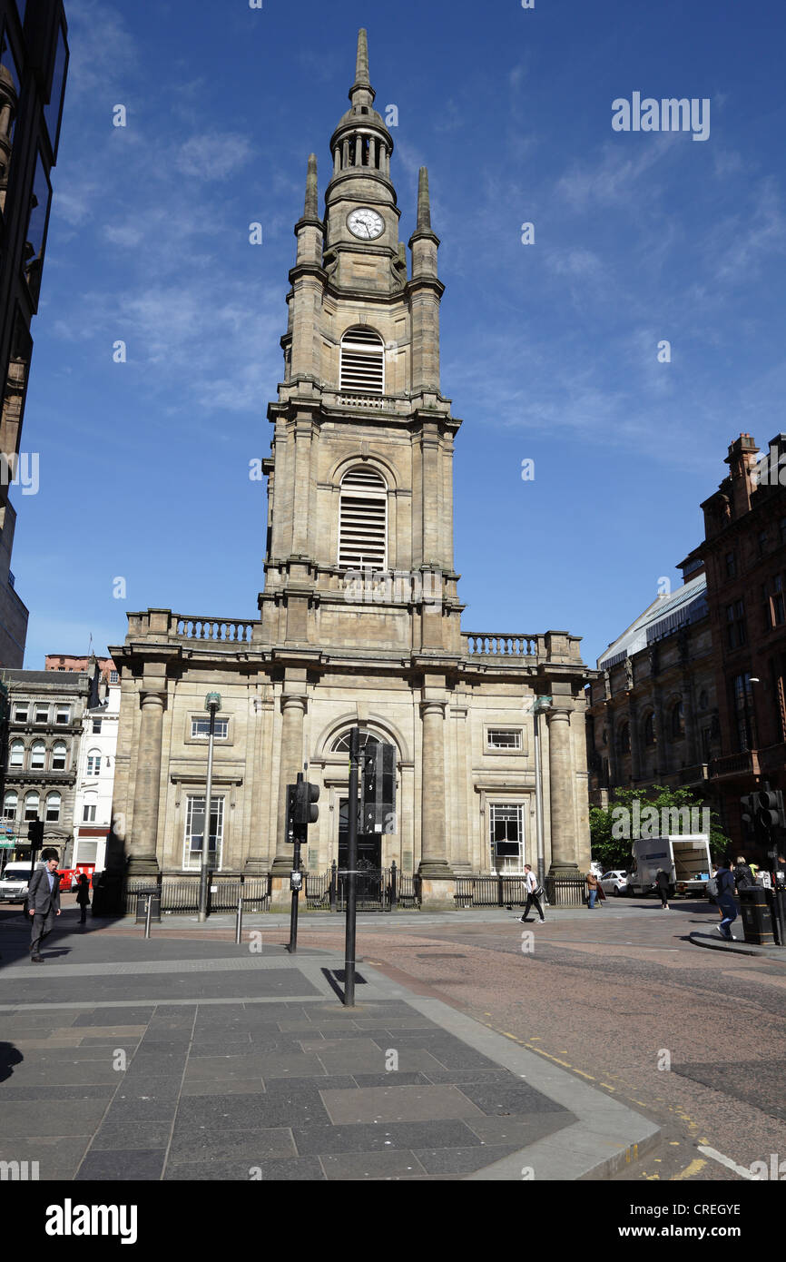 St. George's Tron Church of Scotland Parish Church, Nelson Mandela Place, Glasgow City Centre, Schottland, Großbritannien Stockfoto