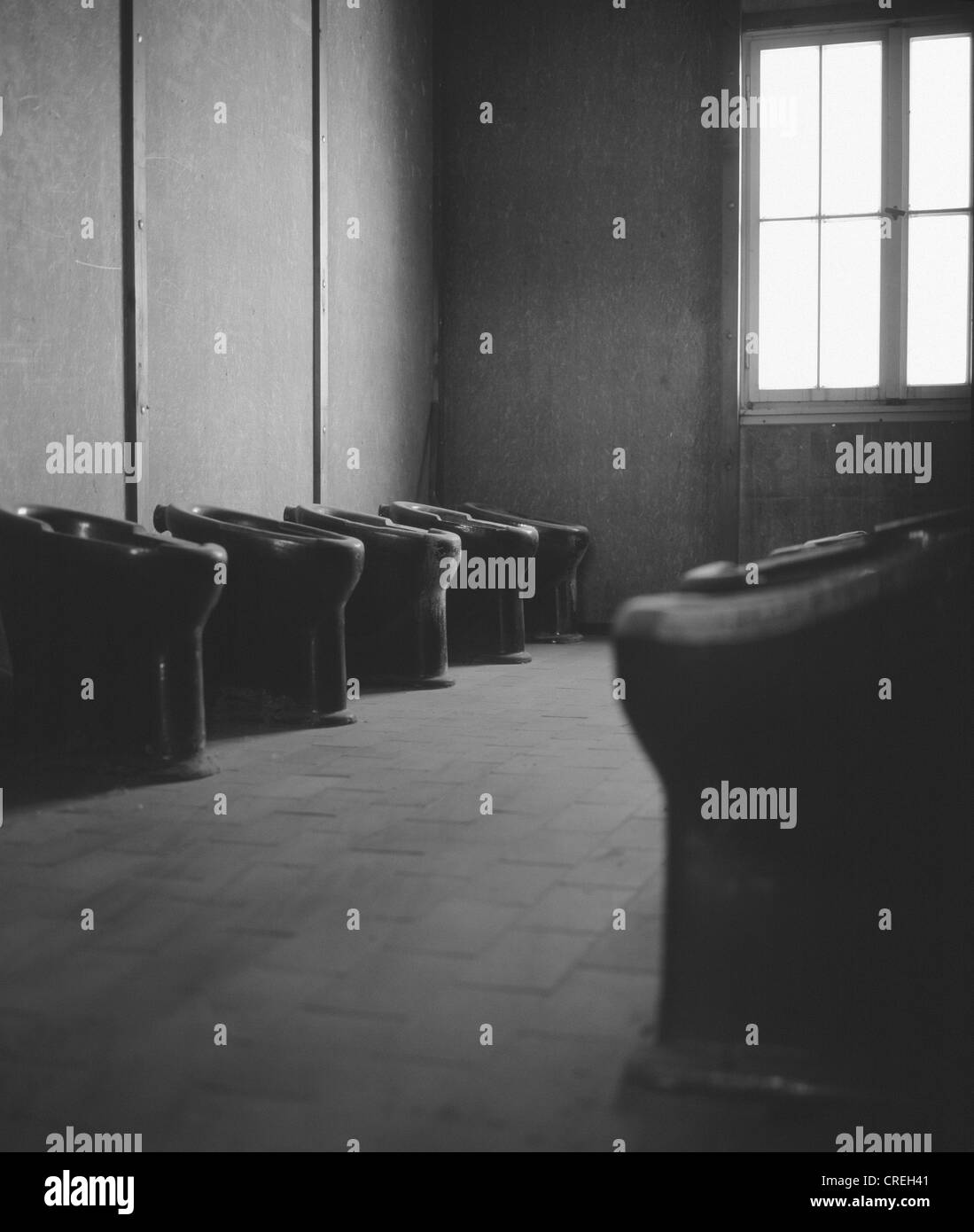 Ehemaliger Waschraum, Gedenkstätte Dachau, Deutschland Stockfoto