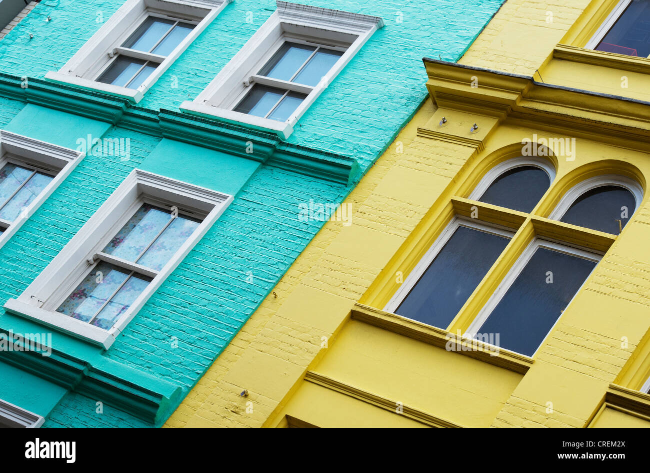 Farbige Gebäude. Carnaby Street, London, England Stockfoto