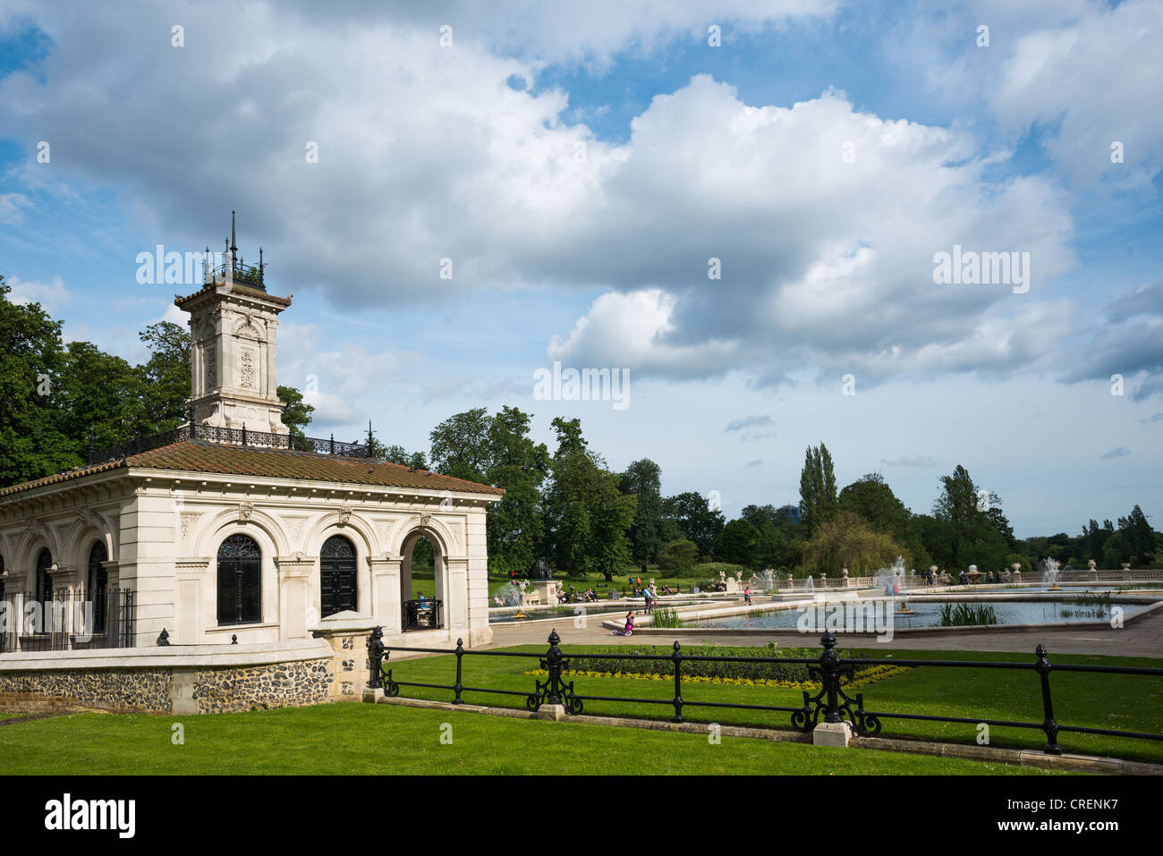 Die italienischen Gärten in Kensington Gardens, Lancaster Gate, London, England. Stockfoto