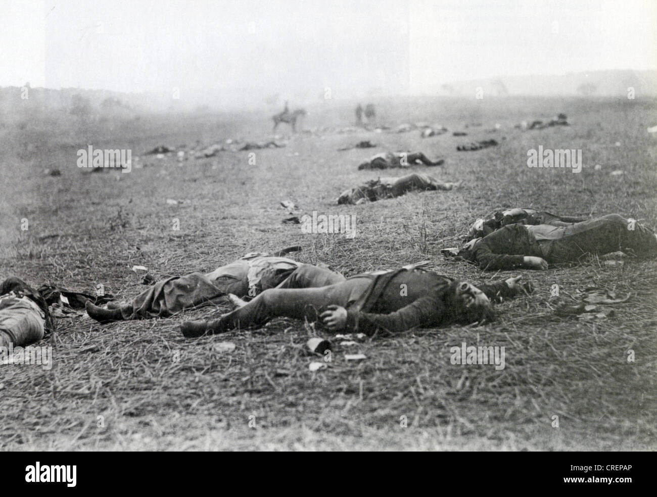 Schlacht von GETTYSBURG 1-3 Juli 1863. Union Toten durch irische Fotograf Timothy O'Sullivan am 5. Juli. Stockfoto