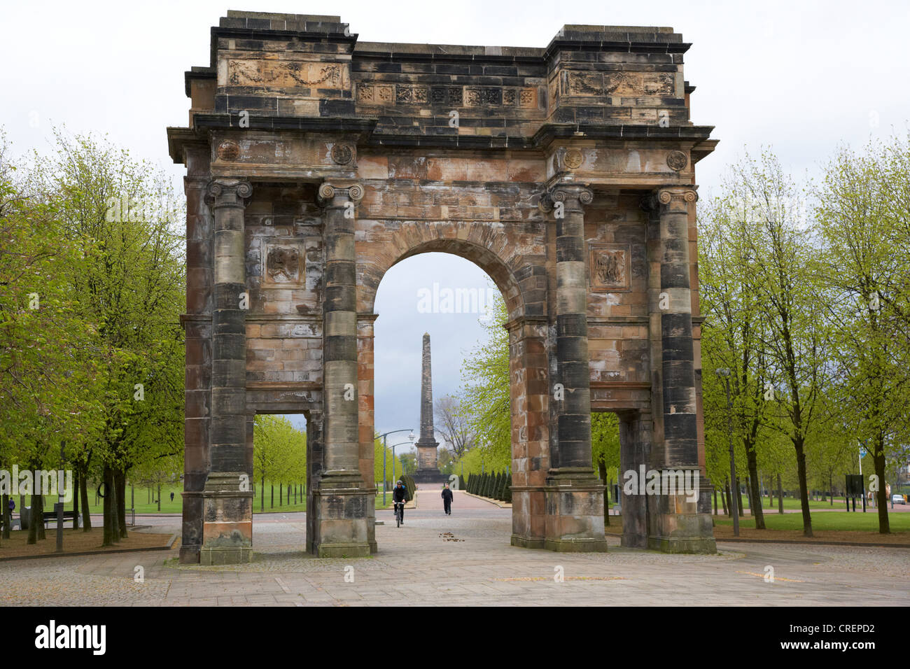 McLennan Bogen früher Teil der Assembly Rooms jetzt Einfahrt in Glasgow Green park Glasgow Schottland, Vereinigtes Königreich Stockfoto