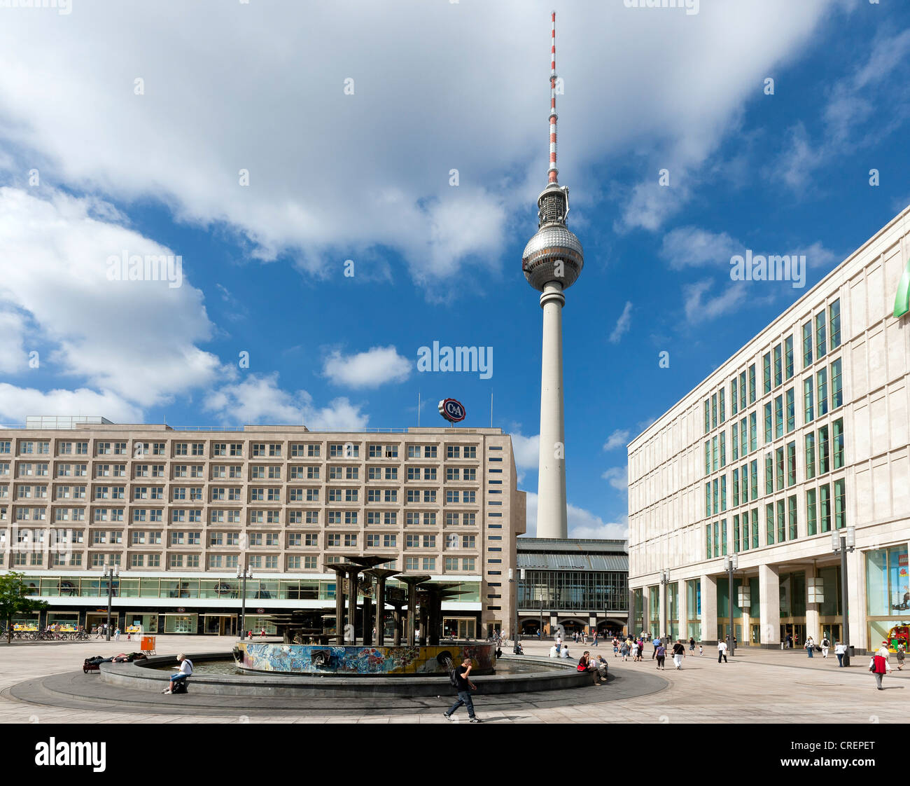Quadratische Alexanderplatz und Fernsehturm, Berlin, Hauptstadt von Deutschland, Europa Stockfoto