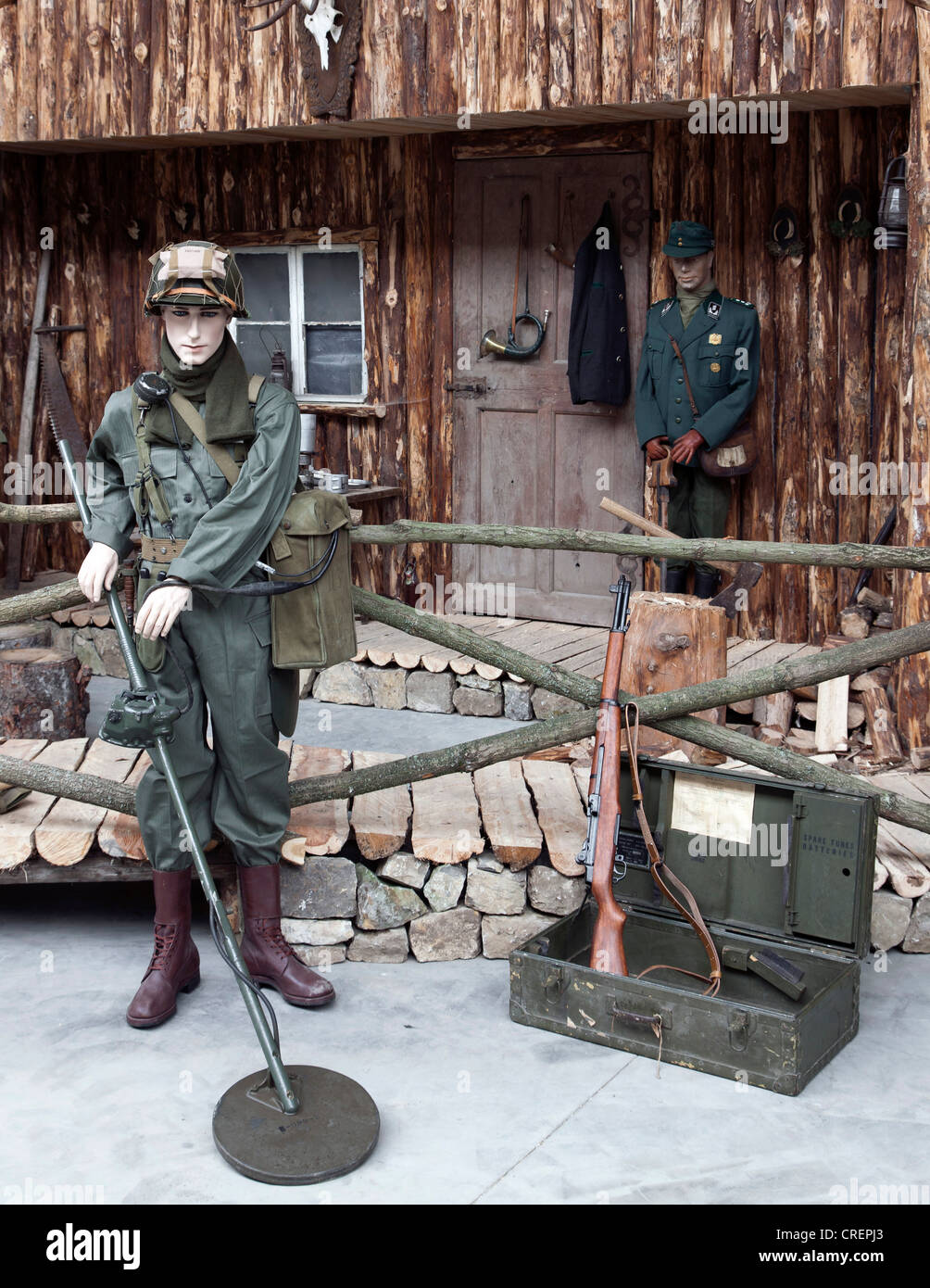 Figuren von Soldaten, Stammheim Militärmuseum, Stammheim, Landkreis Schweinfurt Grafschaft, Franken, Niederbayern Stockfoto
