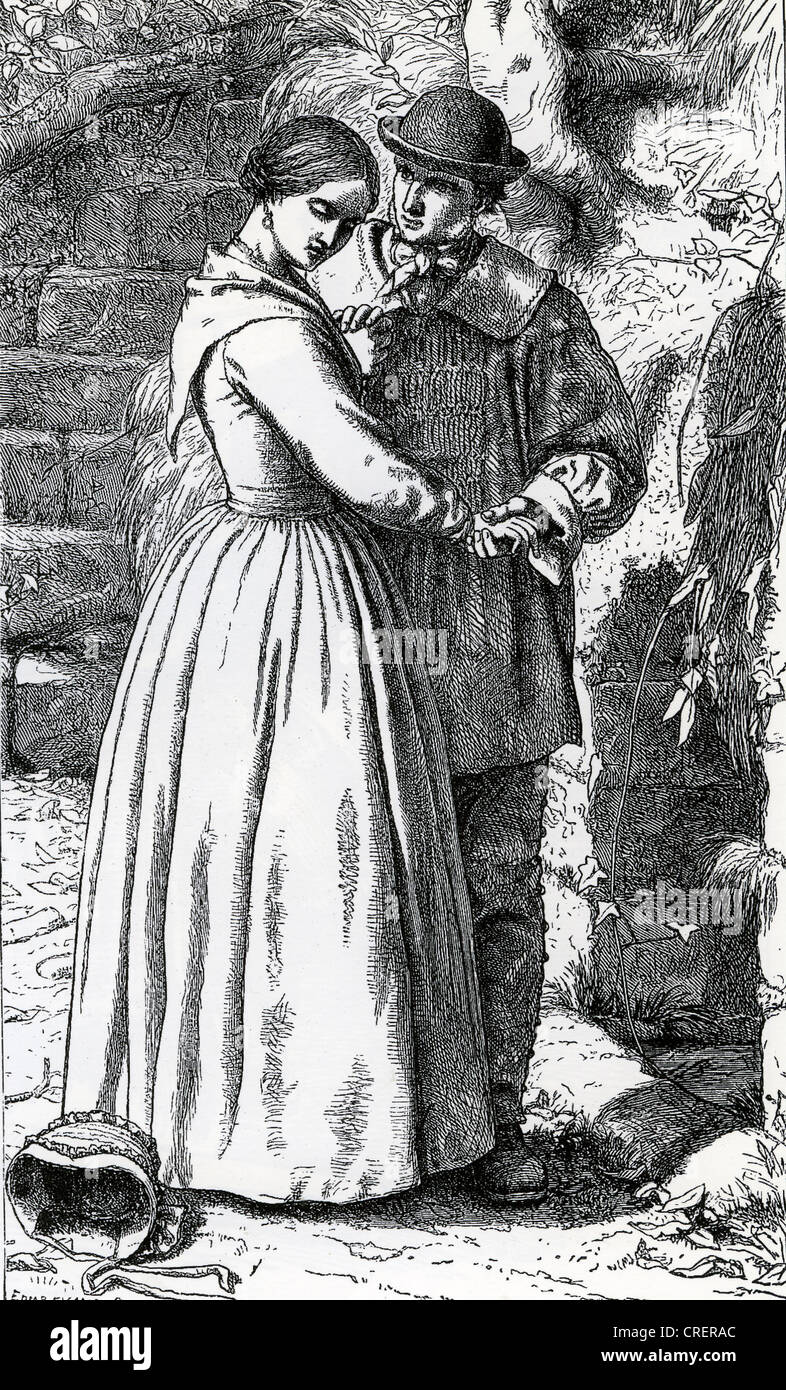 FREDERICK PICKERSGILL (1820-1900) englischer Künstler. Holzstich von Edmund Evans Pickersgills Bildes The Wishing Well Stockfoto