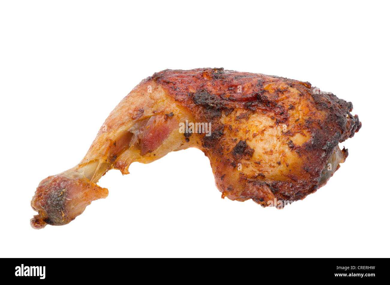Geröstete Bein und Oberschenkel - gedreht im Studio mit einem weißen Hintergrund Stockfoto
