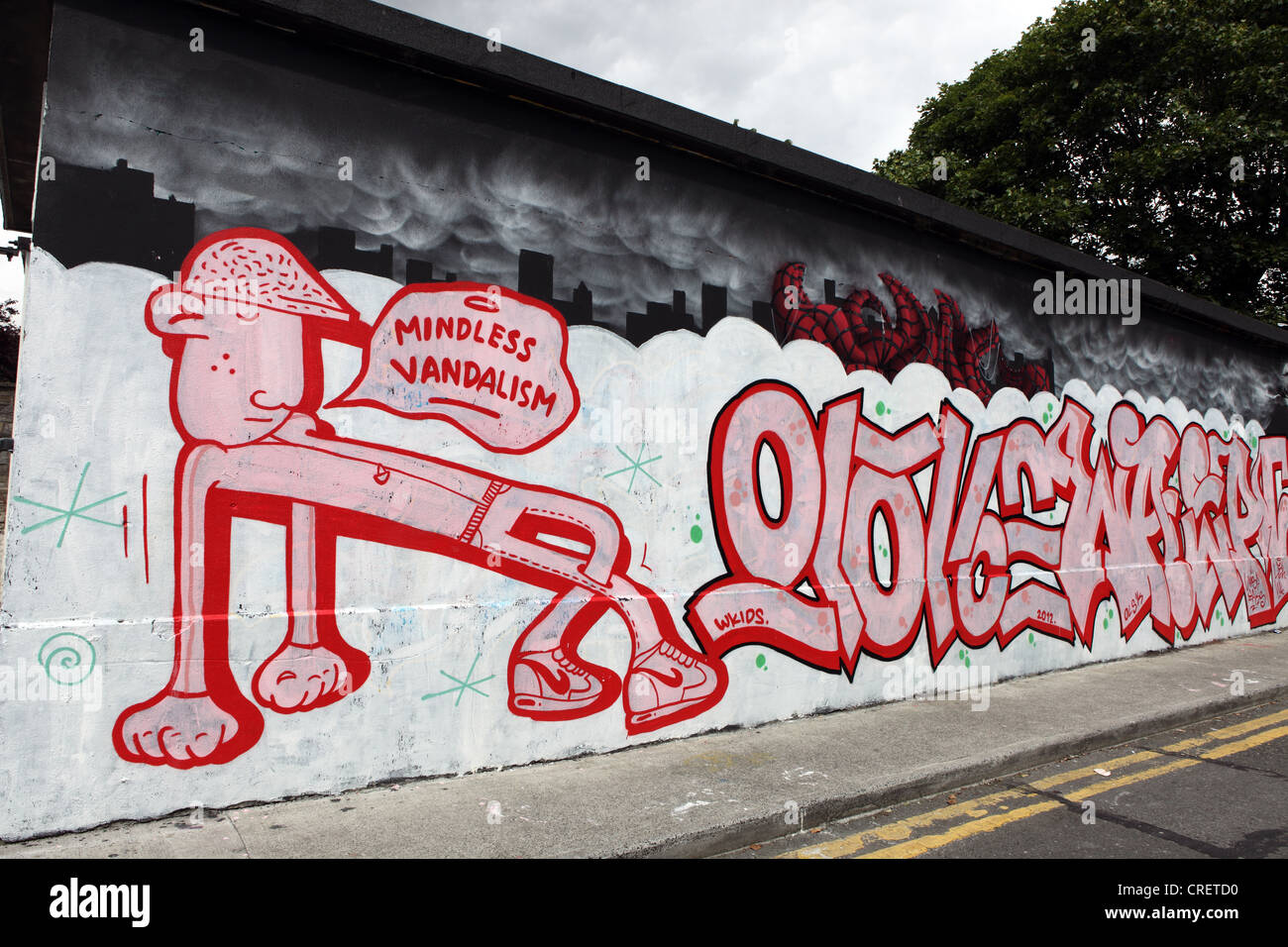 Urban Graffiti Liberty Lane, die Freiheiten, Dublin 8; Irland Stockfoto