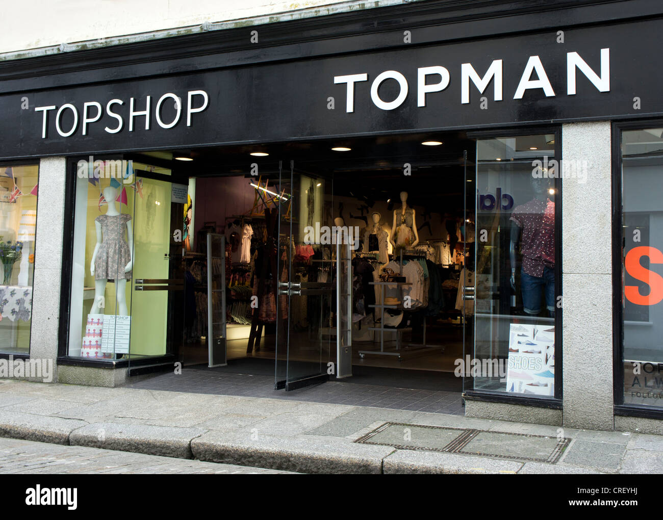 Wertaufbewahrungsmittel Topshop & Topman, uk Stockfoto
