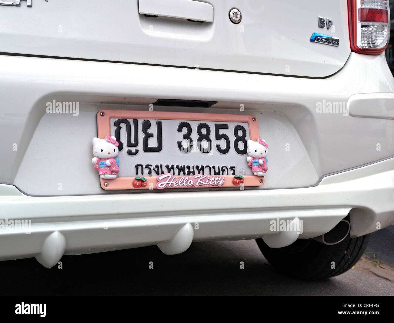 Hello Kitty Kfz-Kennzeichen Thailand S.E. Asien Stockfoto