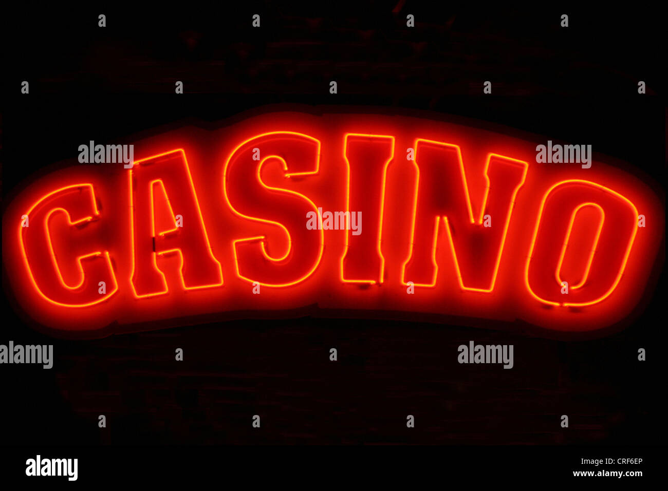 Casino, leuchtende Werbung, Deutschland Stockfoto