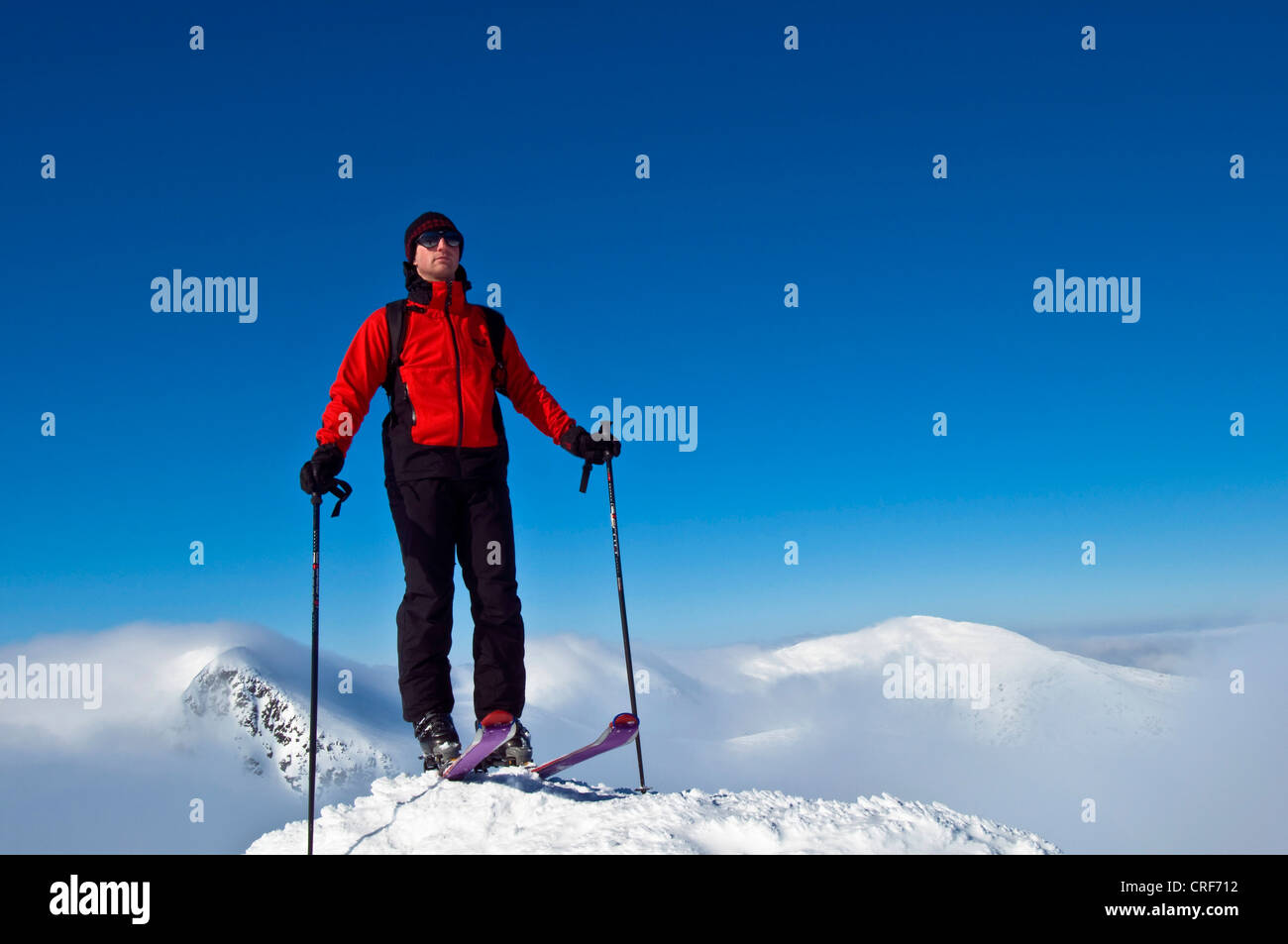 Ski-Wanderer, Schweden, Jaemtland Fjaell, Getryggen Stockfoto
