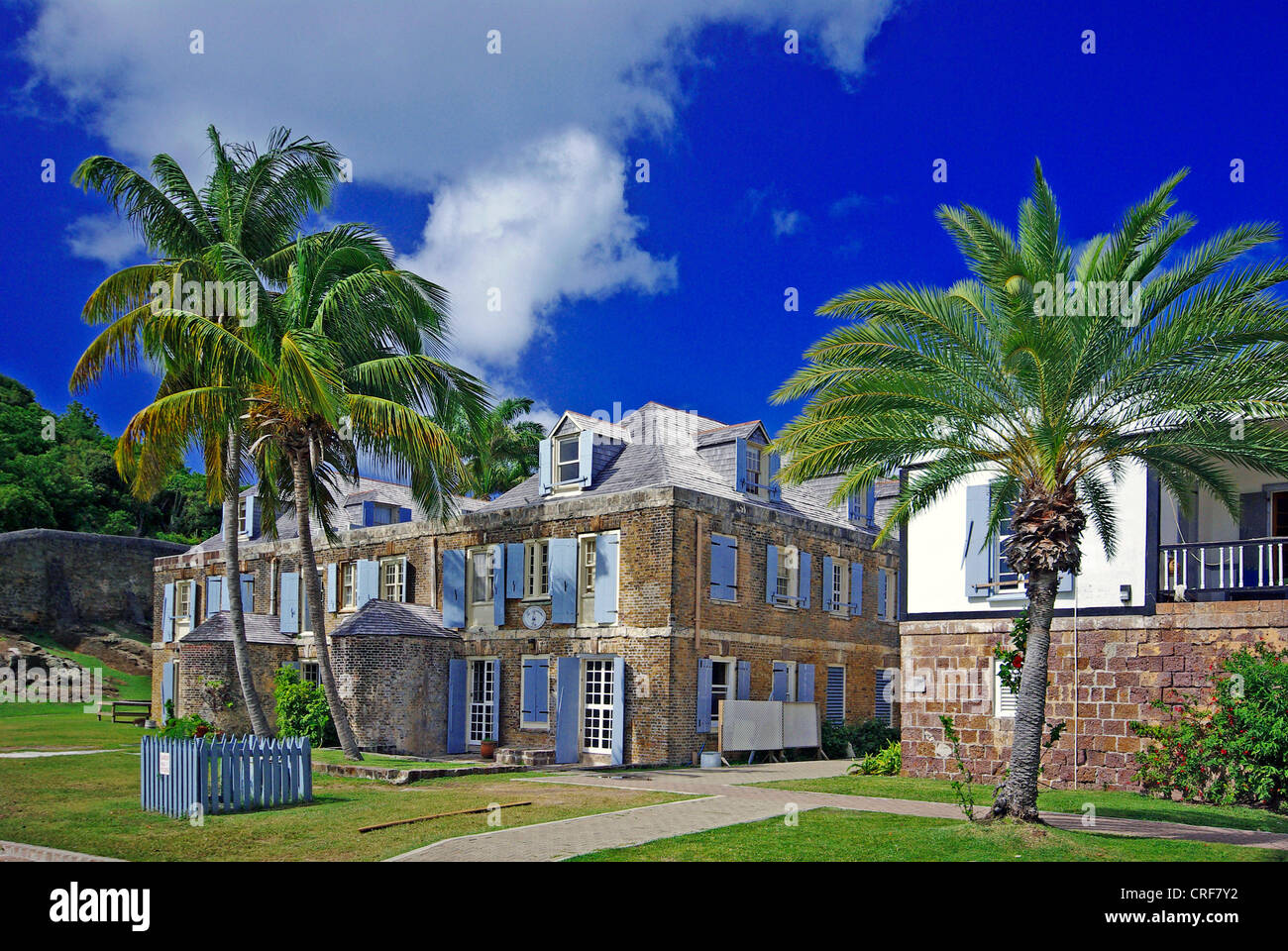 Insel Moorea, English Harbour, Nelsons Dockyard, Kupfer Und Holz Shop, Antigua und Barbuda Stockfoto