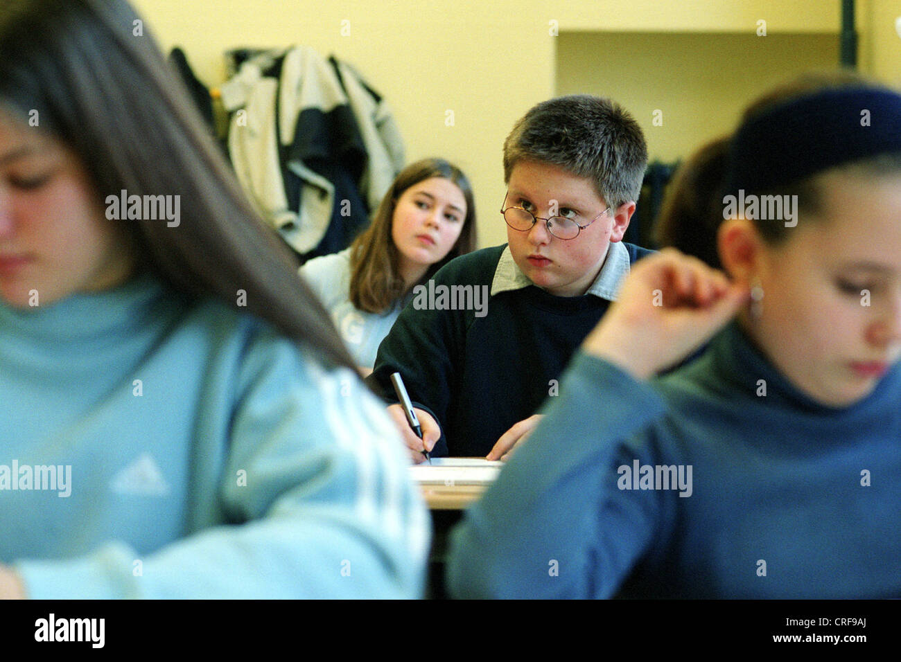 Lektion in einer Schulklasse, Berlin Stockfoto