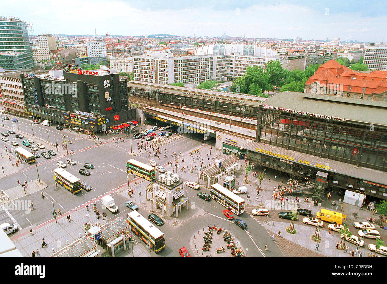 Luftaufnahme von Bahnhof Zoo, Berlin, Deutschland Stockfoto