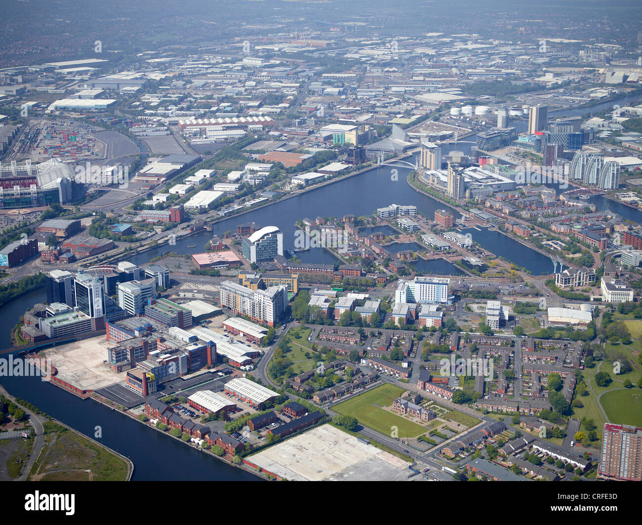 Salford Quays, Salford, Manchester, North West England, einschließlich der neuen BBC in der Media City Stockfoto