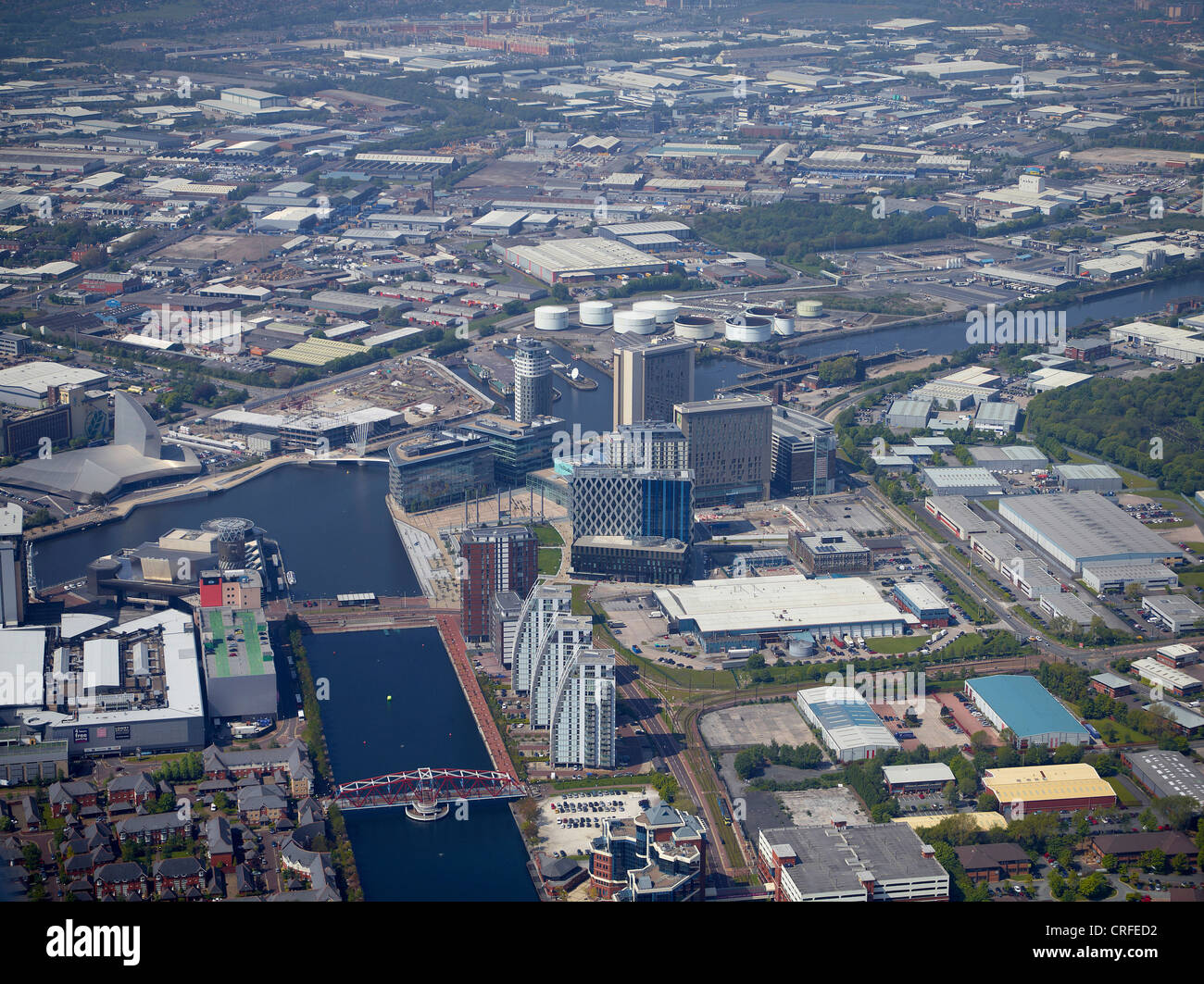 Salford Quays, Salford, Manchester, North West England, einschließlich der neuen BBC in der Media City Stockfoto