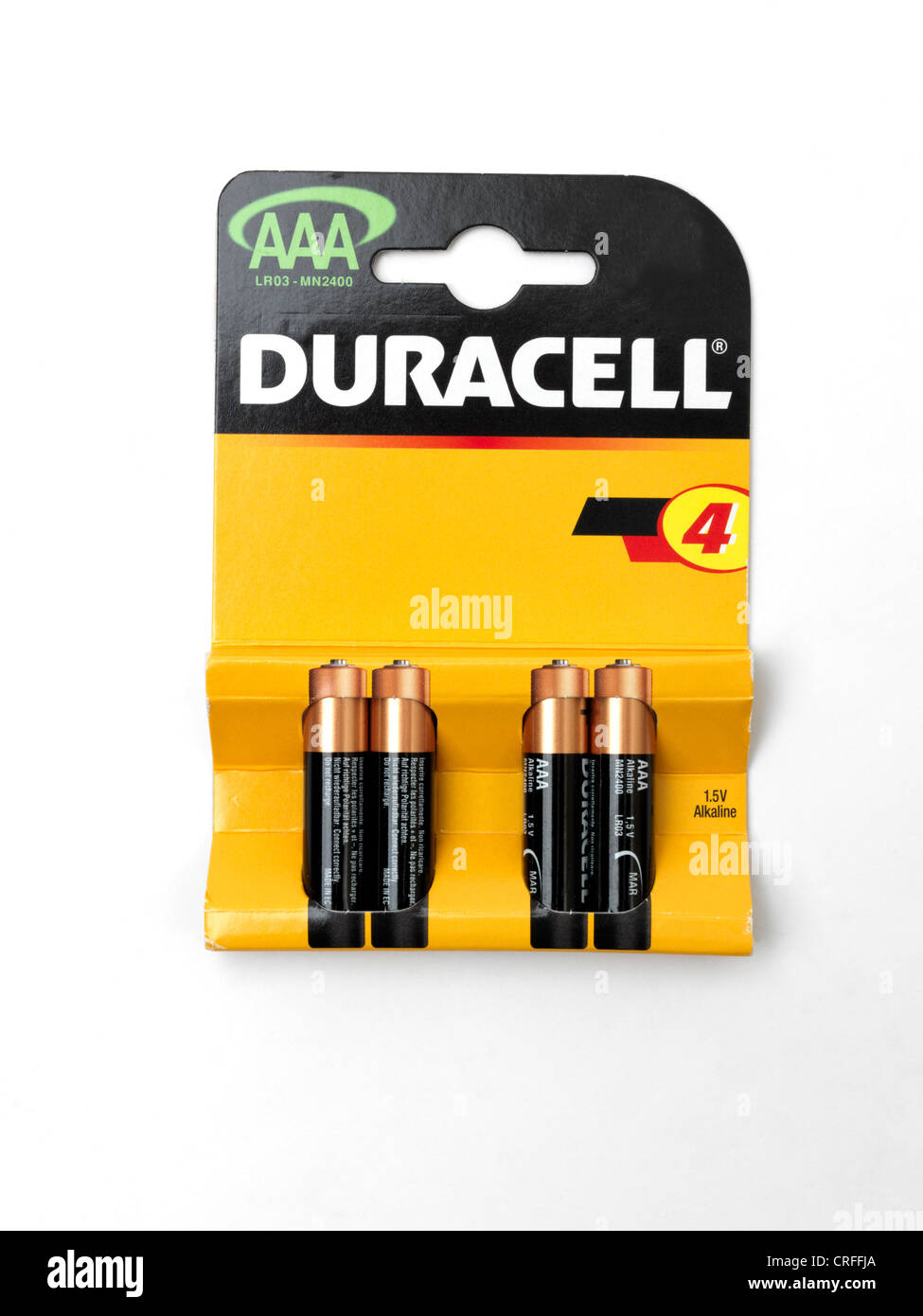Duracell AAA-Batterien In Verpackung Proctor &amp; Gamble Produkt Stockfoto