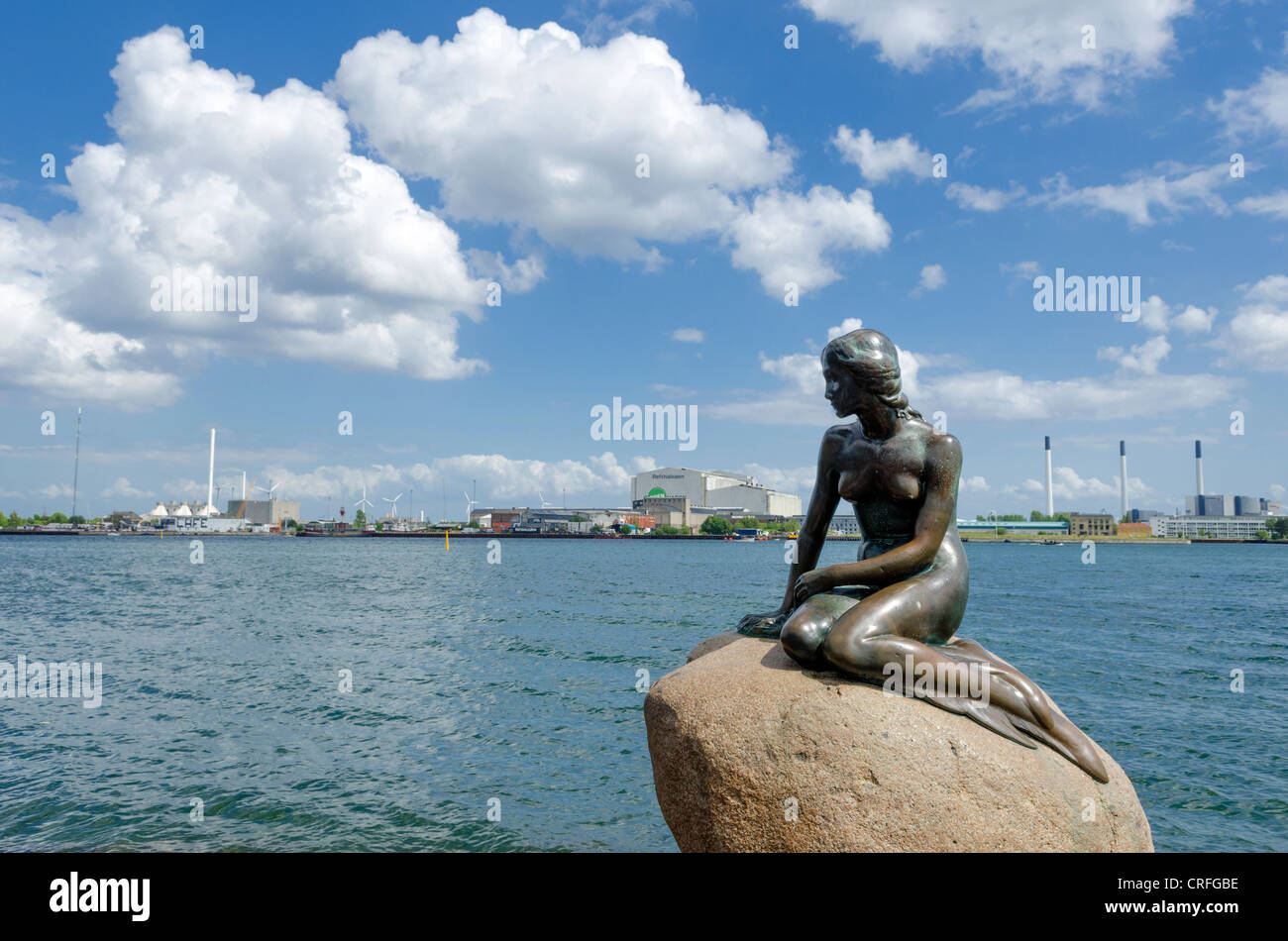 Die Statue der kleinen Meerjungfrau, Kopenhagen, Dänemark Stockfoto