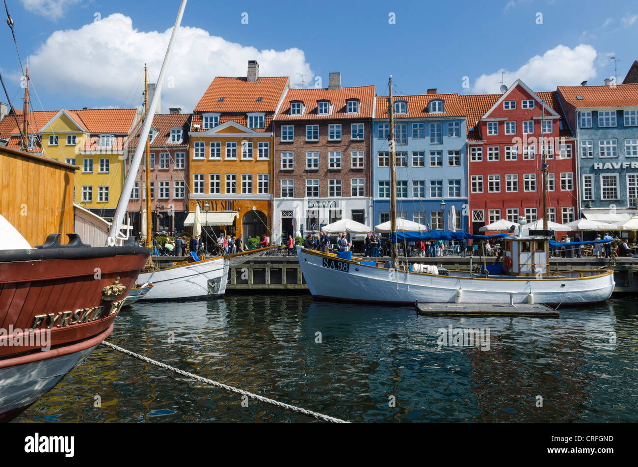 In Nyhavn, Kopenhagen, Dänemark Stockfoto