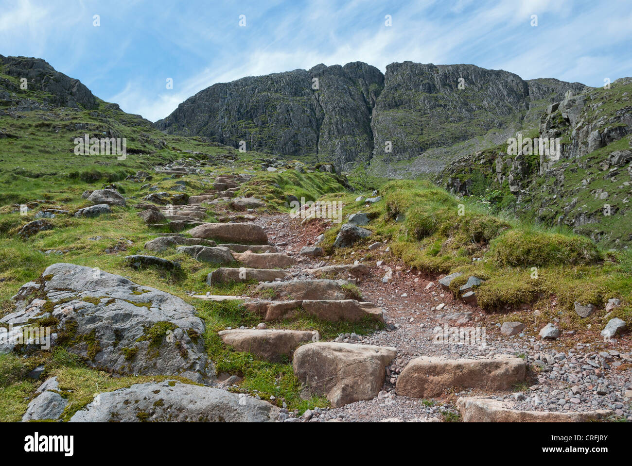 Nachschlagen von Grains Gill Fußweg in Richtung große Ende auf der Strecke nach Scafell Pike, Lake District, Cumbria. Stockfoto