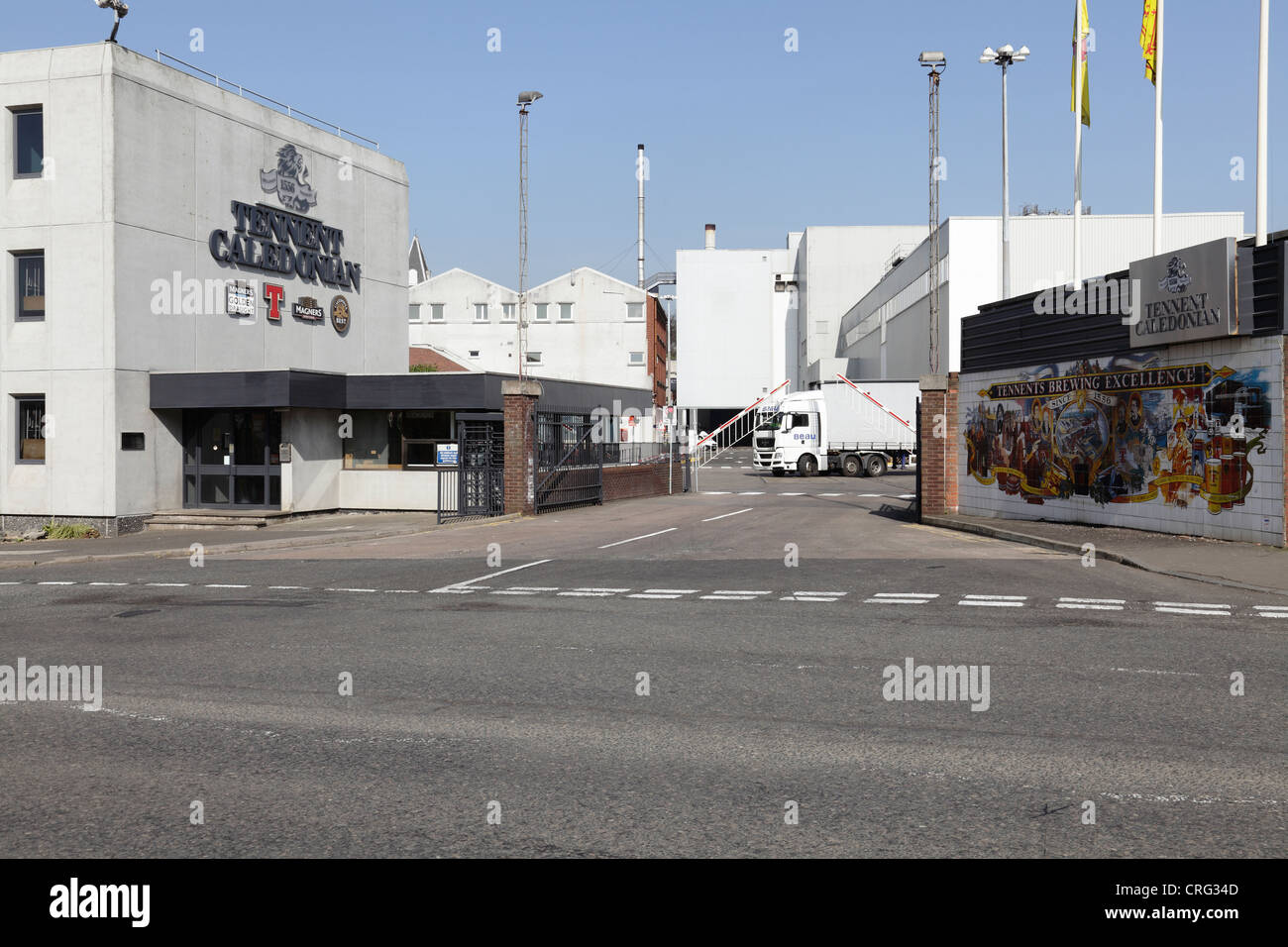 Tennent Caledonian Wellpark Brewery Haupttor, Duke Street, Glasgow, Schottland, Großbritannien Stockfoto