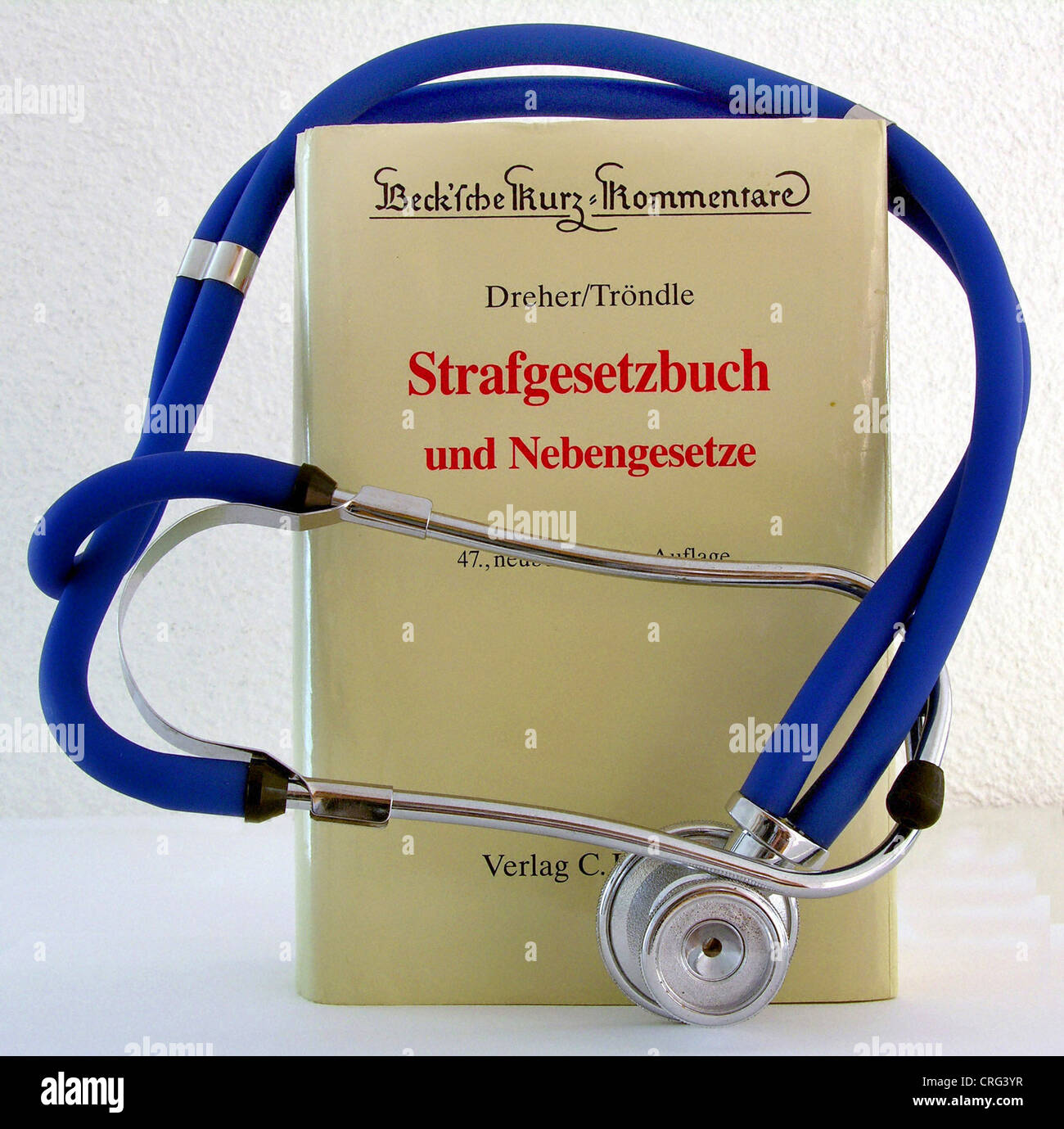 Stethoskop und einem Text eines Gesetzes Stockfoto