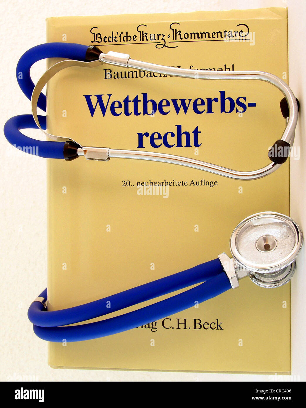 Stethoskop und einem Text eines Gesetzes Stockfoto