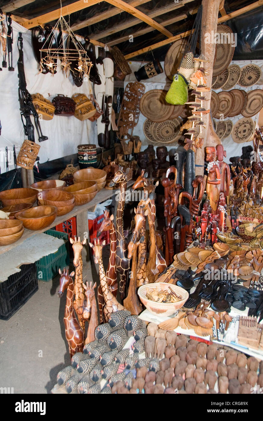 Holzfiguren, Namibia, Okahandja Stockfoto