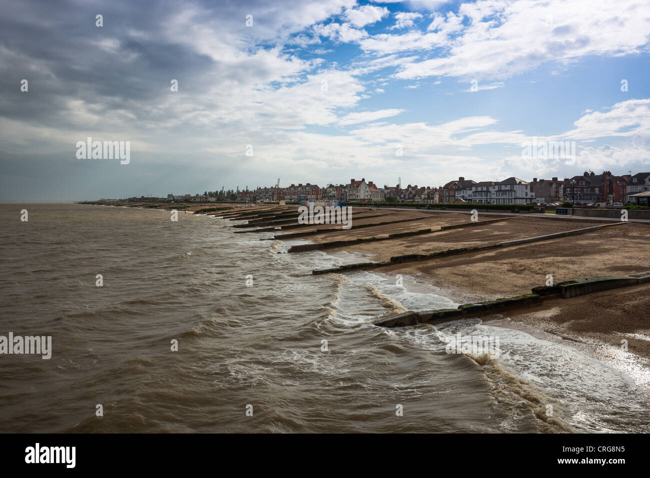 Strand von Felixstowe, Suffolk, England. Stockfoto