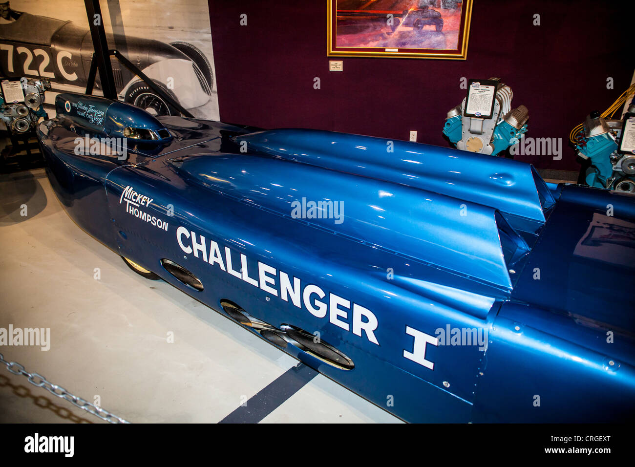 Hot Rods, Dragster, Sportwagen und Land Speed Record Autos im Wally Parks NHRA Museum in Pomona Kalifornien Stockfoto