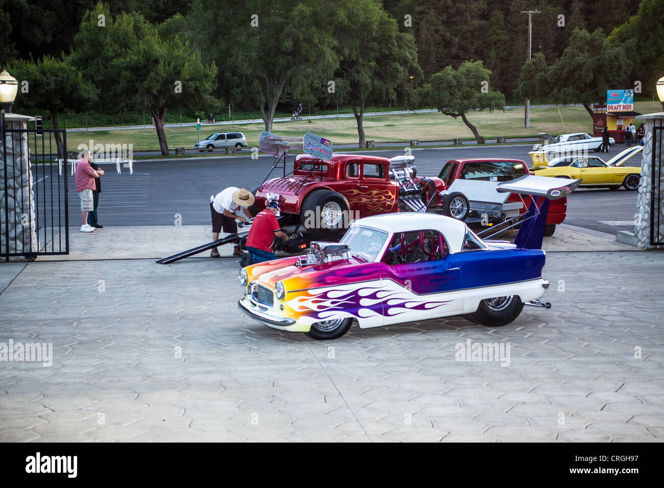 Eine kleine Dragster vor der NHRA drag-Museum in Pomona, Kalifornien Stockfoto
