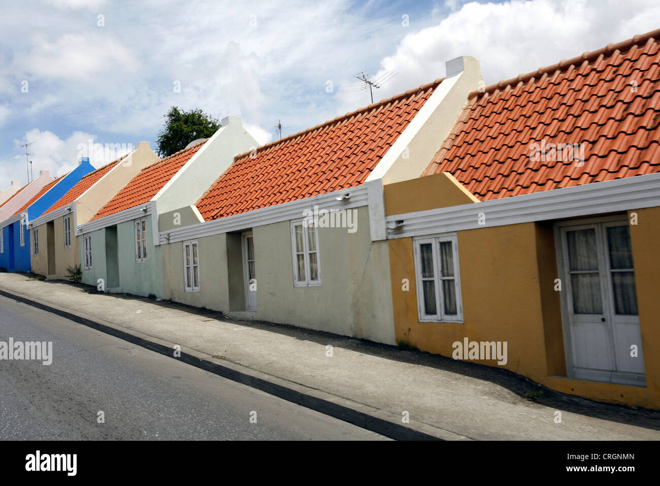 restaurierte Gebäude, finanziert durch UNESCO, Willemstad, Niederländische Antillen, Curacao Stockfoto