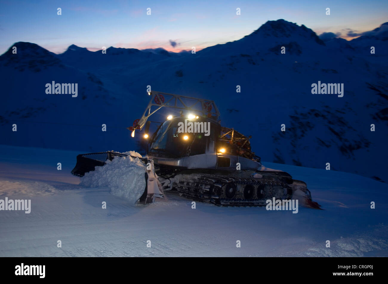 Raupe im Val d ' Isere Skigebiet, Frankreich, Alpen Stockfoto