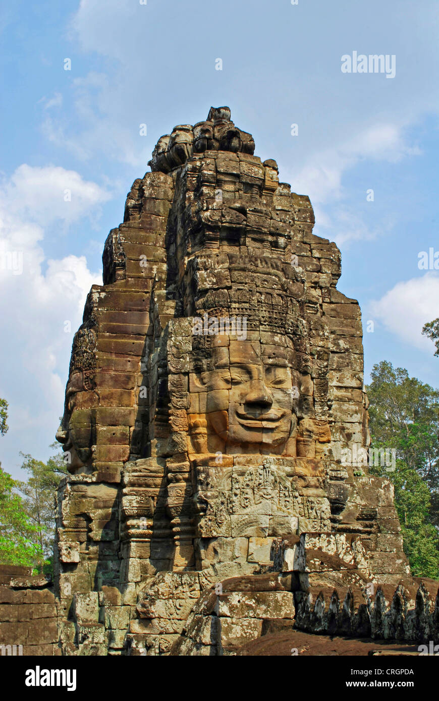 Lokeshvara Gesichter in Angkor Wat, Bayon Tempel, Kambodscha Stockfoto