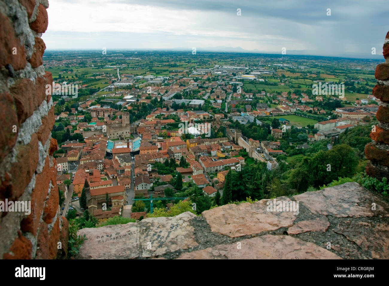 Blick auf Cityfrom die Burg; Castello Superiore, Italien, Veneto, Marostica Stockfoto